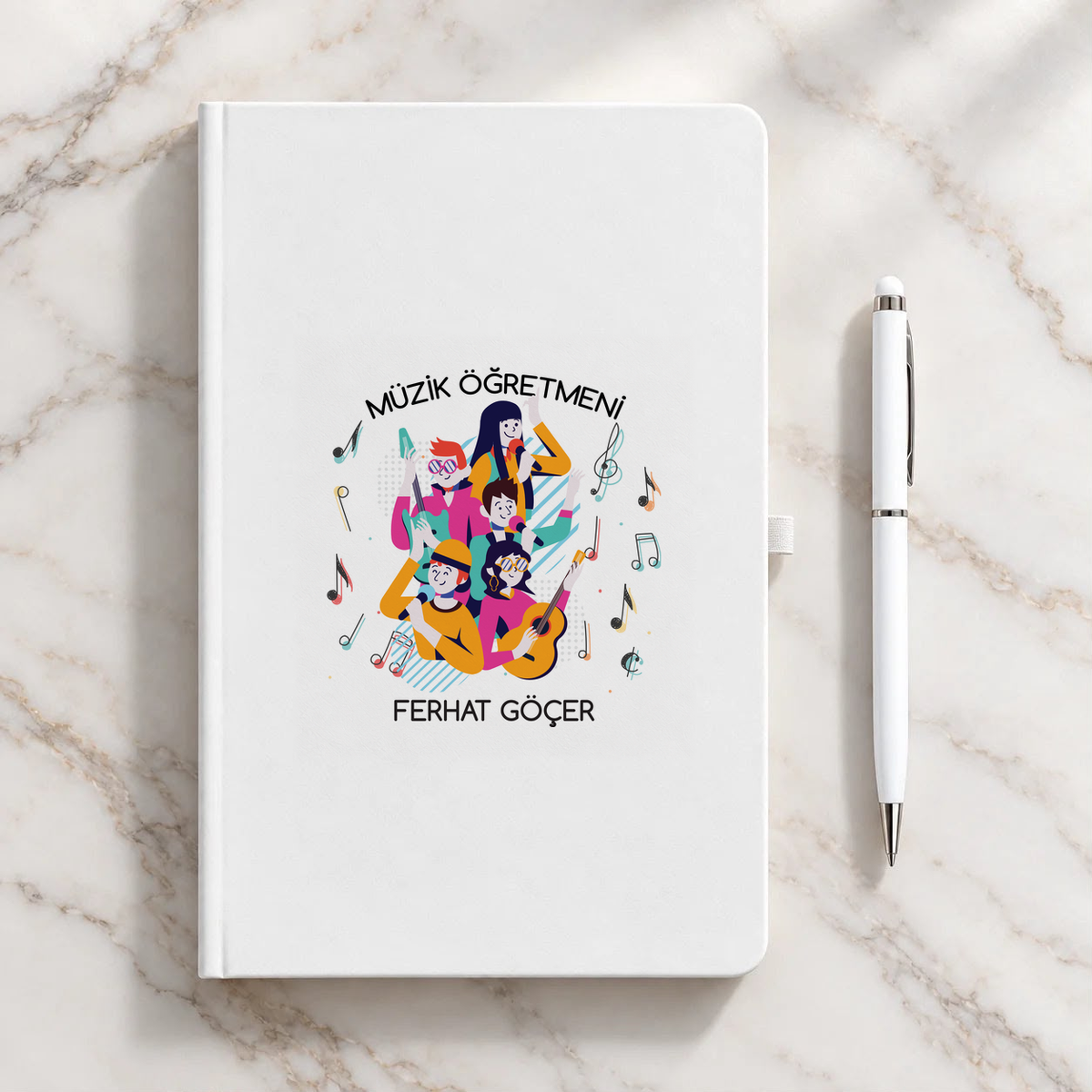 Müzik Öğretmeni isme özel Defter Kalem Seti ikinci görünüm