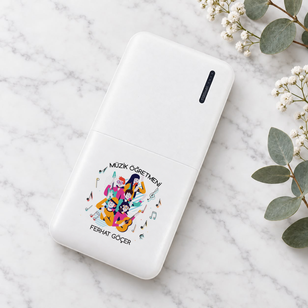 Müzik Öğretmeni isme özel Powerbank ikinci görünüm