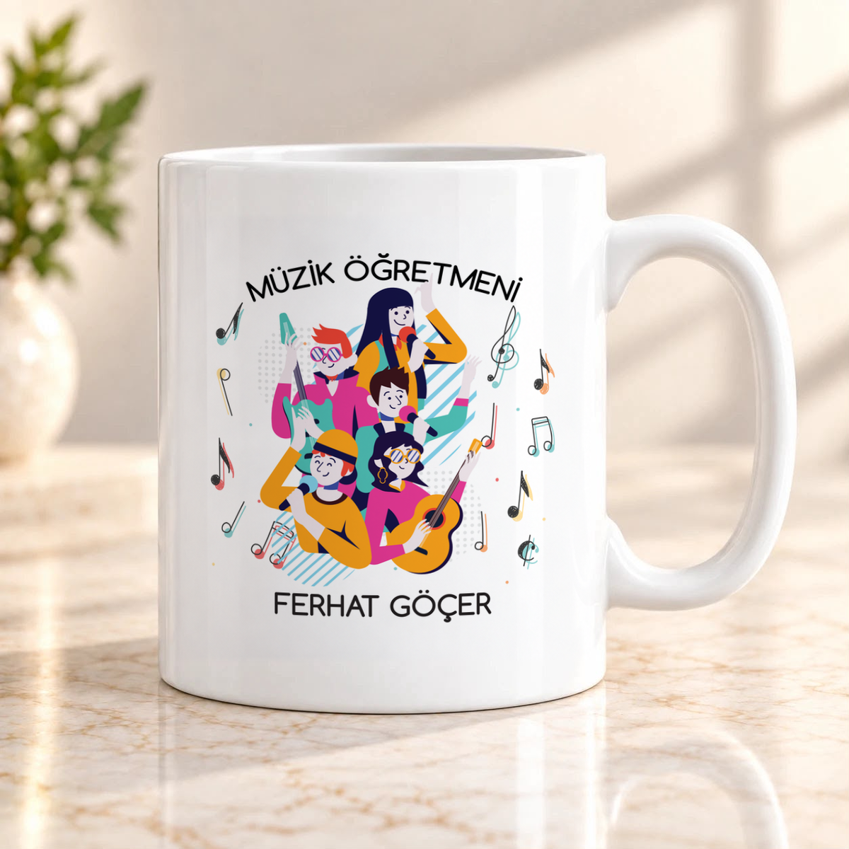 Müzik Öğretmeni isme özel Kupa Bardak birinci görünüm