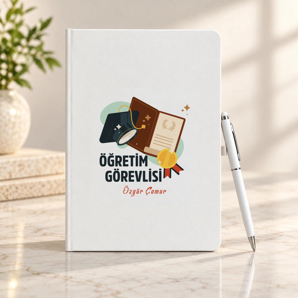 Öğretim Görevlisi isme özel Defter Kalem Seti birinci görünüm