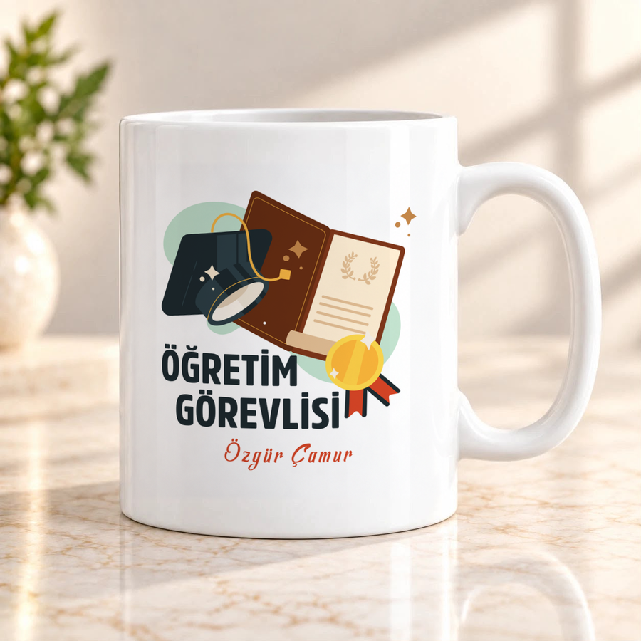 Öğretim Görevlisine İsme Özel Kupa Bardak