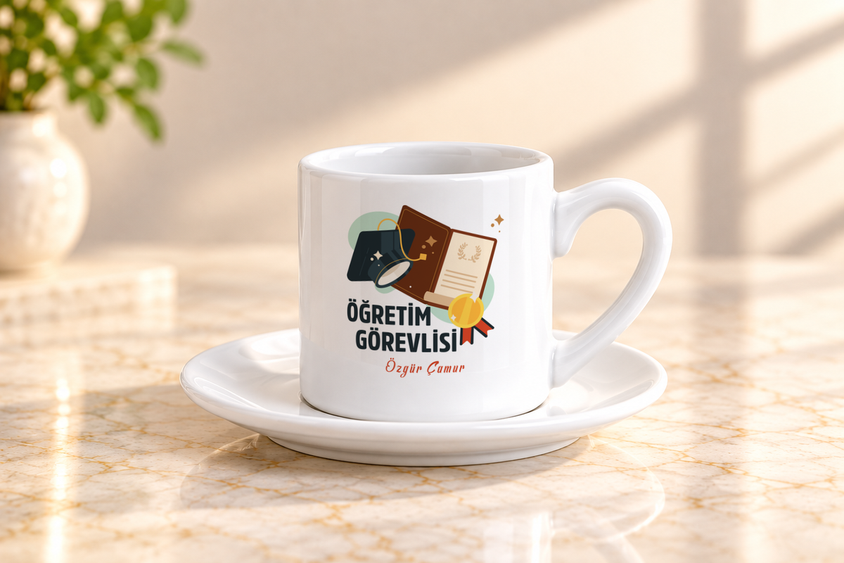 Öğretim Görevlisi isme özel Kahve Fincanı birinci görünüm