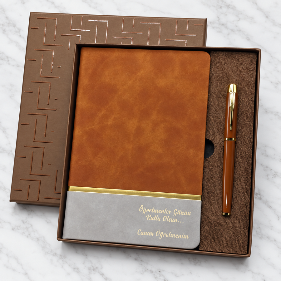 Öğretmenler Günü Hediyesi İsme Özel Defter Kalem Seti