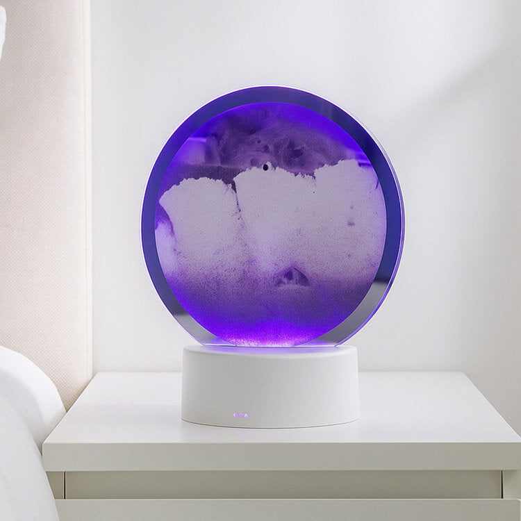 RGB Işıklı Dönen Sulu Kum Saati – 16 cm Dekoratif Kum Tablosu – ürün görünümü 4