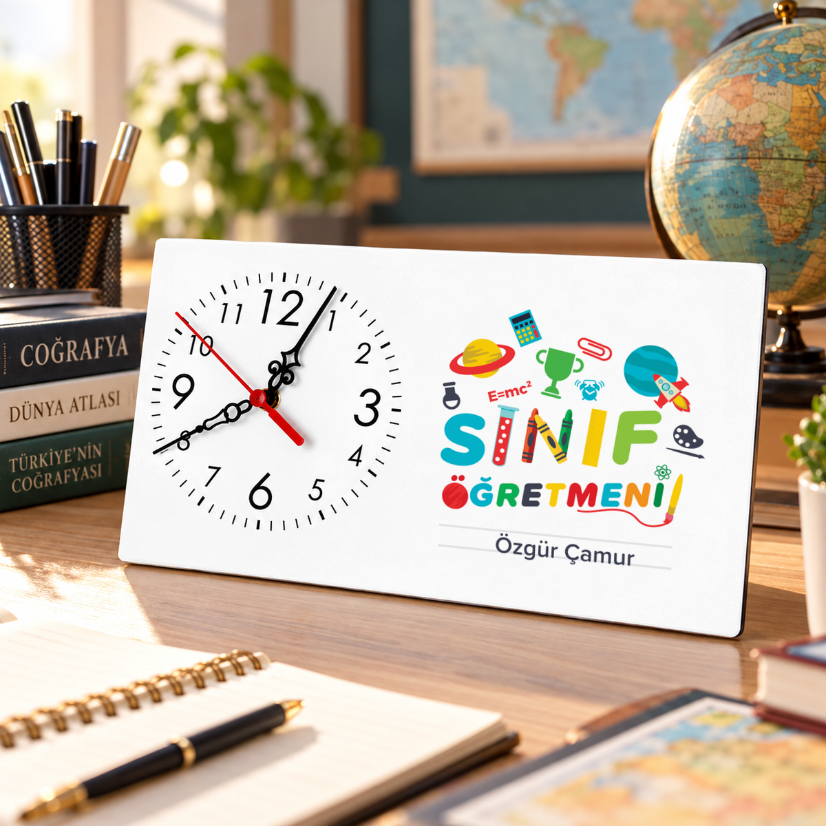 Sınıf Öğretmeni isme özel Masa Saati ikinci görünüm