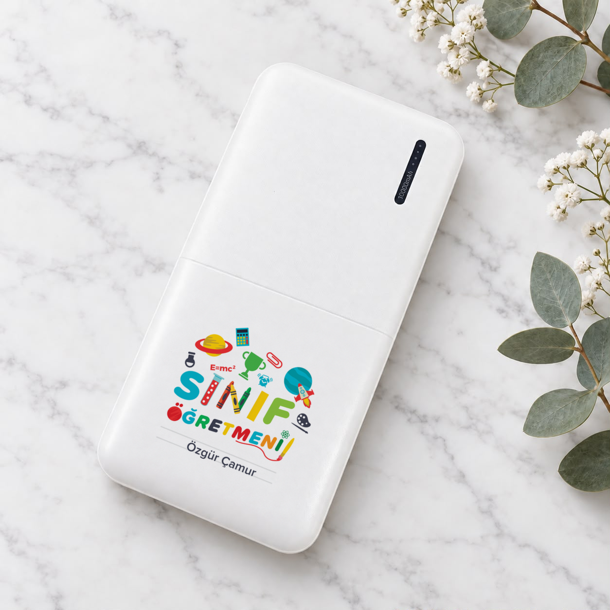 Sınıf Öğretmeni isme özel Powerbank ikinci görünüm