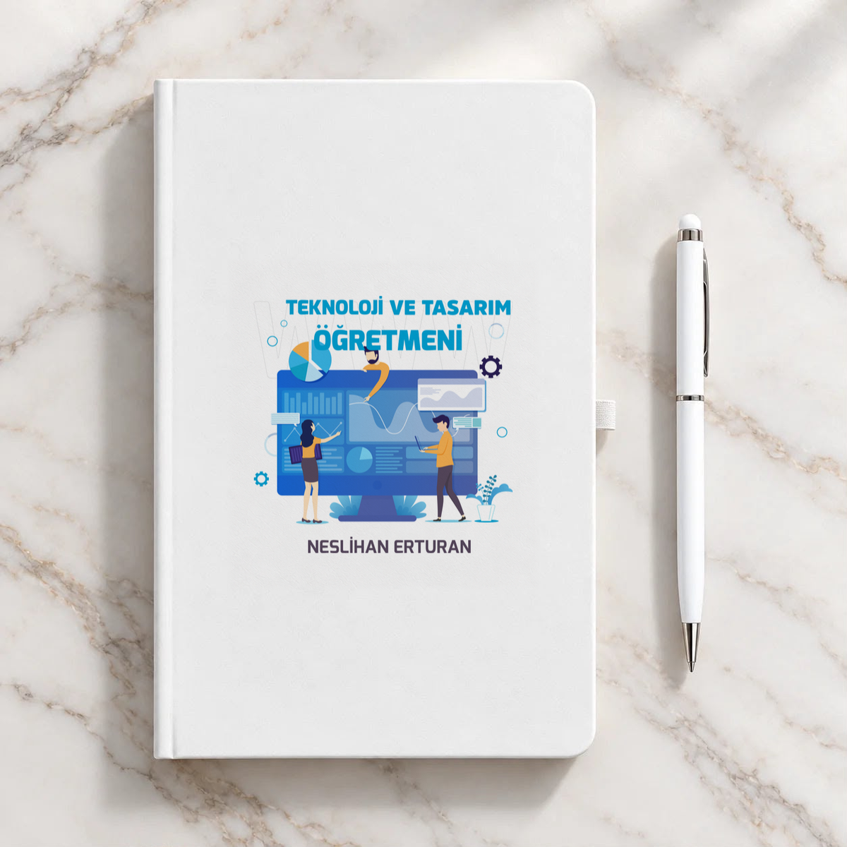 Teknoloji ve Tasarım Öğretmeni isme özel Defter Kalem Seti ikinci görünüm