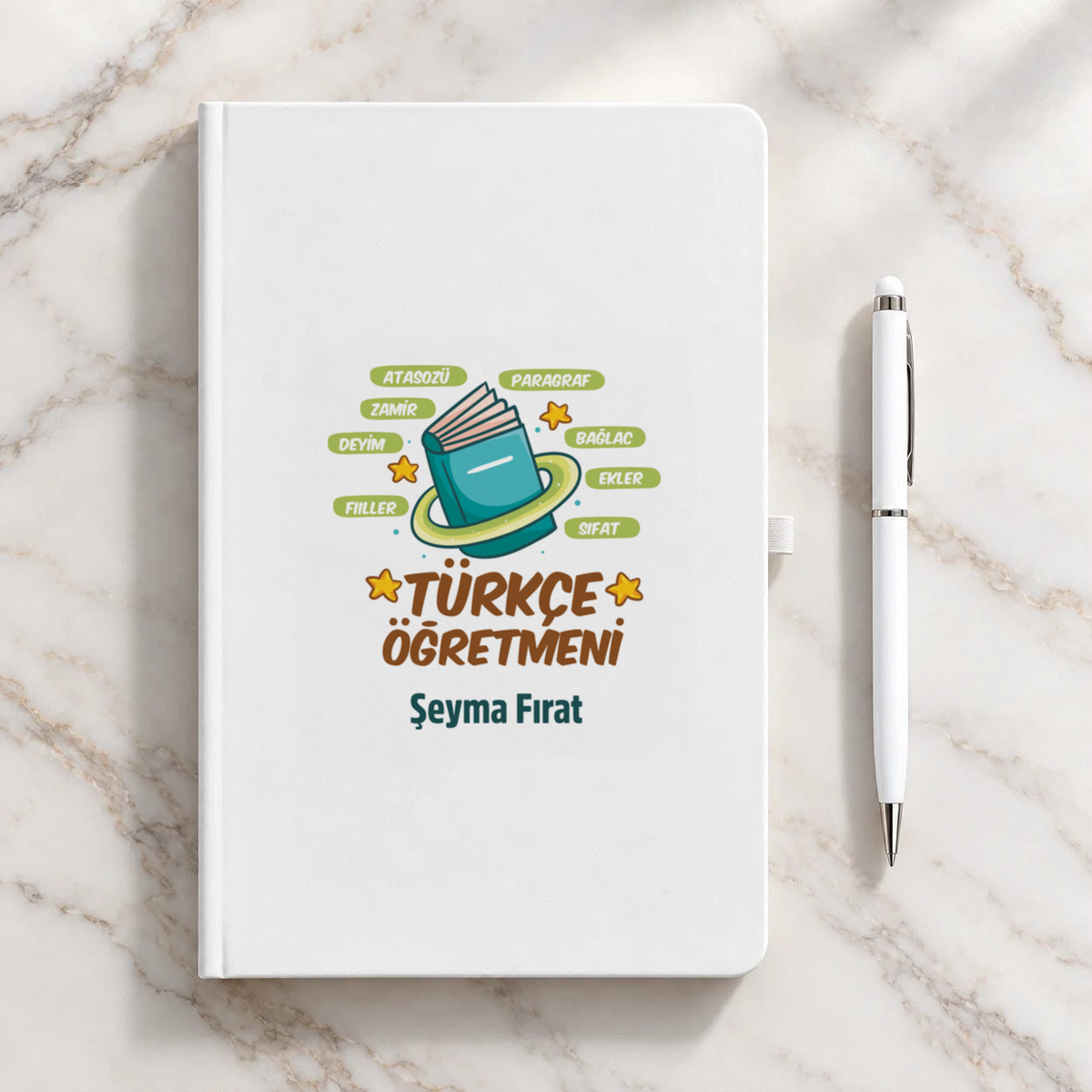 Türkçe Öğretmeni isme özel Defter Kalem Seti ikinci görünüm
