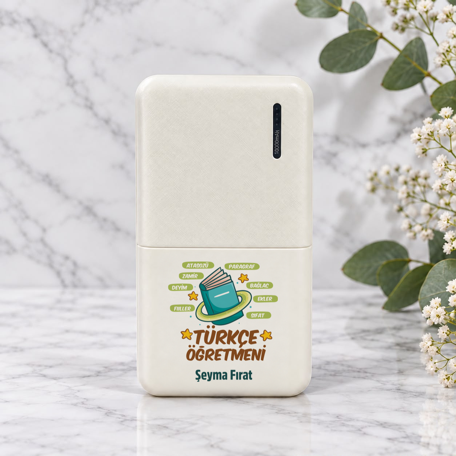 Türkçe Öğretmenine İsme Özel Powerbank