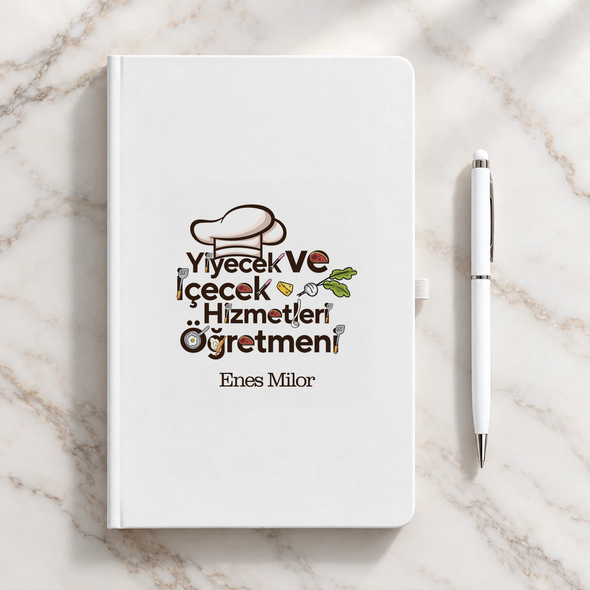 Yiyecek ve İçecek Hizmetleri Öğretmeni isme özel Defter Kalem Seti ikinci görünüm