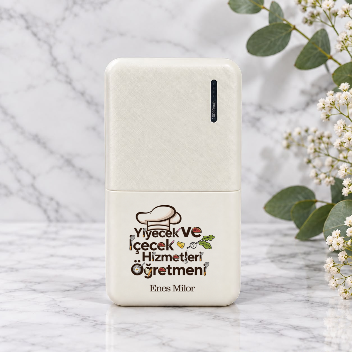 Yiyecek ve İçecek Hizmetleri Öğretmeni isme özel Powerbank birinci görünüm